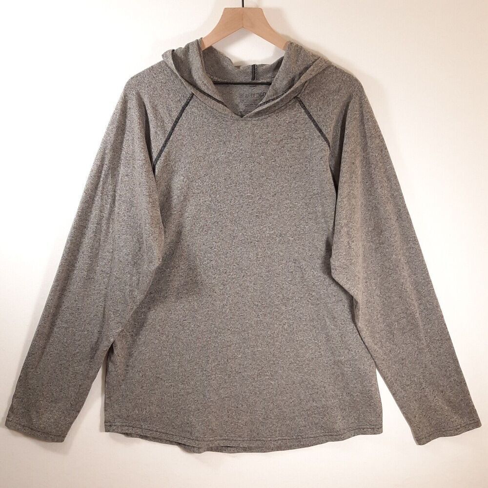 Bearded Goat Cozy Soft Slouchy Lightweight Raglan Hoodie SZ X-Large Heather Gray
